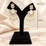 Kundan Pearl Chandbali Earrings for Women – Gold Tone Traditional Jewellery | REGLET J11 - Image 4