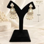 Kundan Pearl Chandbali Earrings for Women – Gold Tone Traditional Jewellery | REGLET J12 - Image 4