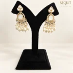 Kundan Pearl Chandbali Earrings for Women – Gold Tone Traditional Jewellery | REGLET J12 - Image 6