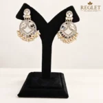 Kundan Pearl Chandbali Earrings for Women – Gold Tone Traditional Jewellery | REGLET J13 - Image 6