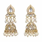 Kundan Pearl Jhumka Earrings for Women – Gold Tone Traditional Jewellery | REGLET J14