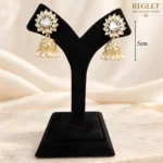 Kundan Pearl Jhumka Earrings for Women – Gold Tone Traditional Jewellery | REGLET J15 - Image 4