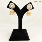 Kundan Pearl Jhumka Earrings for Women – Gold Tone Traditional Jewellery | REGLET J15 - Image 6
