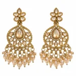 Kundan Chandbali Earrings for Women – Gold Tone Traditional Dangle Jewellery | REGLET J18