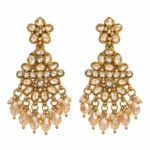 Kundan Chandbali Earrings for Women – Gold Tone Traditional Dangle Jewellery | REGLET J18