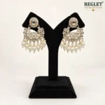 Kundan Pearl Chandbali Earrings for Women – Gold Tone Traditional Jewellery | REGLET J19 - Image 6