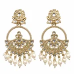 Kundan Pearl Chandbali Earrings for Women – Gold Tone Traditional Jewellery
