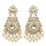 Kundan Pearl Chandbali Earrings for Women – Gold Tone Traditional Jewellery