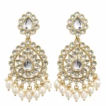 Kundan Pearl Chandbali Earrings for Women – Gold Tone Traditional Jewellery