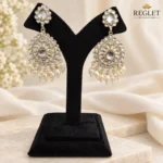 Kundan Pearl Chandbali Earrings for Women – Gold Tone Traditional Jewellery | REGLET J22 - Image 4
