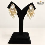 Kundan Pearl Chandbali Earrings for Women – Gold Tone Traditional Jewellery | REGLET J23 - Image 6