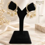 Kundan Chandbali Jhumka Earrings for Women – Gold Tone Pearl Traditional Jewellery | REGLET J25 - Image 4