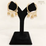 Kundan Chandbali Jhumka Earrings for Women – Gold Tone Pearl Traditional Jewellery | REGLET J25 - Image 6