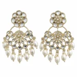 Kundan Pearl Chandbali Earrings for Women – Gold Tone Traditional Jewellery
