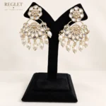 Kundan Pearl Chandbali Earrings for Women – Gold Tone Traditional Jewellery | REGLET J26 - Image 6