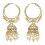 Kundan Pearl Chandbali Earrings for Women – Gold Tone Traditional Jewellery