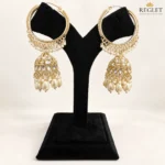 Kundan Pearl Chandbali Earrings for Women – Gold Tone Traditional Jewellery | REGLET J27 - Image 6