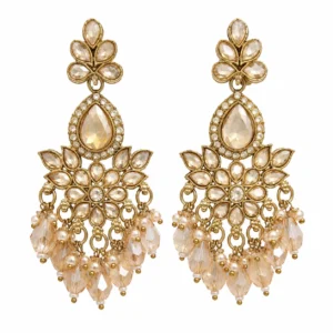 Kundan Chandbali Earrings for Women – Gold Tone Traditional Dangle Jewellery