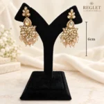 Kundan Chandbali Earrings for Women – Gold Tone Traditional Dangle Jewellery | REGLET J28 - Image 4