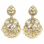 Kundan Pearl Chandbali Earrings for Women – Gold Tone Traditional Jewellery