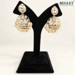 Kundan Pearl Chandbali Earrings for Women – Gold Tone Traditional Jewellery | REGLET J29 - Image 6