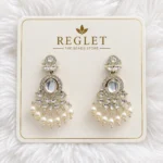 Kundan Pearl Chandbali Earrings for Women – Gold Tone Traditional Jewellery - Image 2