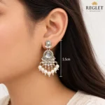 Kundan Pearl Chandbali Earrings for Women – Gold Tone Traditional Jewellery - Image 5