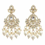 Kundan Pearl Chandbali Earrings for Women – Gold Tone Traditional Jewellery | REGLET J9