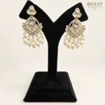 Kundan Pearl Chandbali Earrings for Women – Gold Tone Traditional Jewellery | REGLET J9 - Image 6
