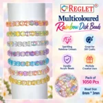 Multifaceted Rainbow Disk Beads for Bracelet Making Kit – 1050 Pcs, 7 Colours - Image 3