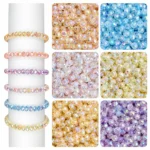 REGLET 780 Pcs Multifaceted Rainbow Crystal Beads Kit with 6 Vibrant Colours, 8mm Crystal Glass Beads and 150g Total Weight