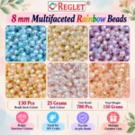Multifaceted Rainbow Crystal Beads for Bracelet Making Kit – 780 Pcs, 6 Colours, 8mm - Image 2
