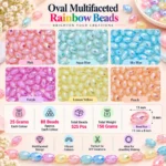 Oval Rainbow Crystal Beads for Bracelet Making Kit – 525 Pcs, 6 Colours, 11mm × 8mm - Image 2