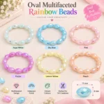 Oval Rainbow Crystal Beads for Bracelet Making Kit – 525 Pcs, 6 Colours, 11mm × 8mm - Image 4