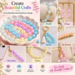 Oval Rainbow Crystal Beads for Bracelet Making Kit – 525 Pcs, 6 Colours, 11mm × 8mm - Image 5