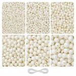 Off-White Pearl Beads for Jewellery Making Kit – 1800 Pcs, 6 Sizes, 180g | REGLET