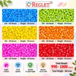 Pipe Beads for Bracelet Making Kit – 990 Pcs, 6 Colours, 6mm × 3mm, 180g - Image 2