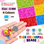 Pipe Beads for Bracelet Making Kit – 990 Pcs, 6 Colours, 6mm × 3mm, 180g - Image 3