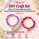 Sparkle Glass Beads for Bracelet Making Kit – Dual Tone - 335 Beads, 10 Charms & 15 Evil Eye Beads - Image 3