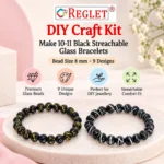 Black Glass Beads for Bracelet Making Kit | 290 Pcs, 8mm & 6mm - Image 6