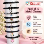 Black Glass Beads for Bracelet Making Kit – 290 Beads, 10 Charms & 15 Evil Eye Beads - Image 3
