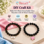 Black Glass Beads for Bracelet Making Kit – 290 Beads, 10 Charms & 15 Evil Eye Beads - Image 5