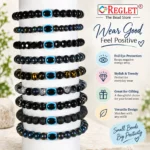Black Glass Beads for Bracelet Making Kit – 290 Beads, 10 Charms & 15 Evil Eye Beads - Image 7