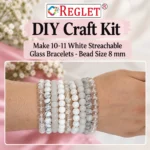 White Glass Beads for Bracelet Making Kit | 250 Pcs, 8mm, 9 Designs - Image 3