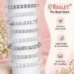 White Glass Beads for Bracelet Making Kit | 250 Pcs, 8mm, 9 Designs - Image 5