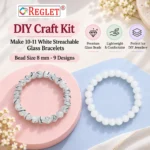 White Glass Beads for Bracelet Making Kit | 250 Pcs, 8mm, 9 Designs - Image 6