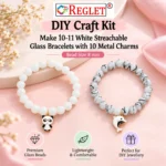 White Glass Beads for Bracelet Making Kit – 250 Beads, 10 Charms & 15 Evil Eye Beads - Image 5
