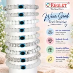 White Glass Beads for Bracelet Making Kit – 250 Beads, 10 Charms & 15 Evil Eye Beads - Image 8