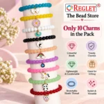 Jelly Glass Beads for Bracelet Making Kit – 250 Beads, 10 Charms & 15 Evil Eye Beads - Image 3