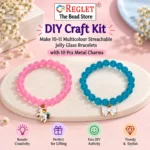 Jelly Glass Beads for Bracelet Making Kit – 250 Beads, 10 Charms & 15 Evil Eye Beads - Image 5